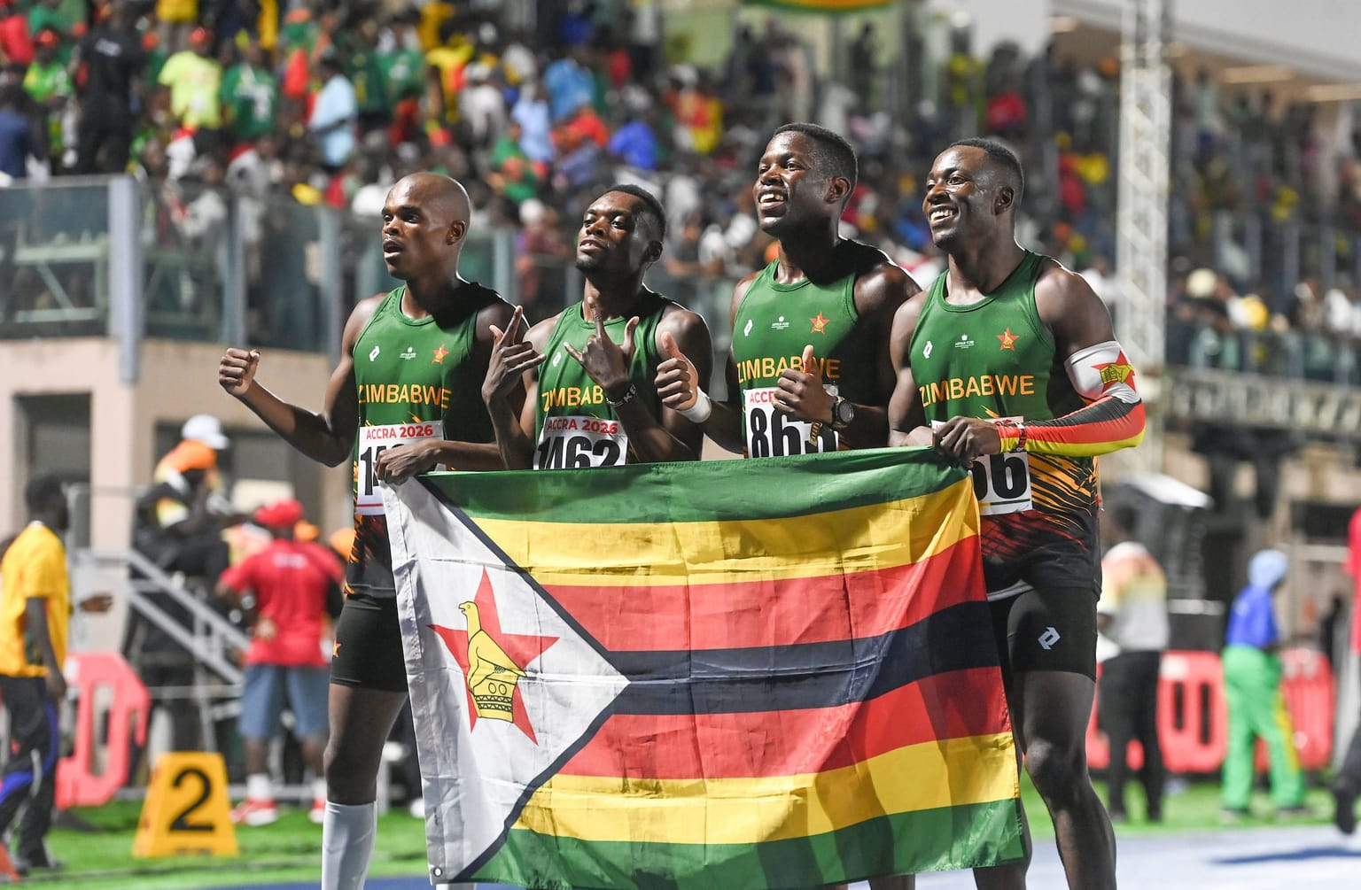 Zimbabwe win 4x400m, Yego claims sixth javelin title on final day of African Championships:

One of the biggest upsets of the final day came in the men’s 4x400m, where Zimbabwe overcame the wet conditions to storm to their first-ever title in the event