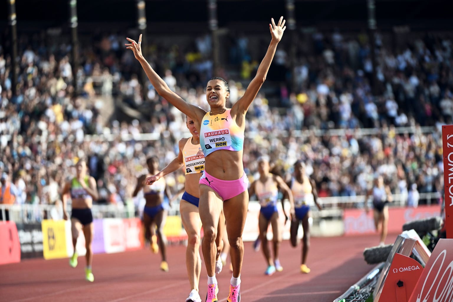 Werro goes No.3 all time with 1:53.98 800m in Stockholm:

Switzerland’s Audrey Werro stormed to third on the world 800m all-time list as she ran a Wanda Diamond League record of 1:53.98 to win a sensational race against Keely Hodgkinson