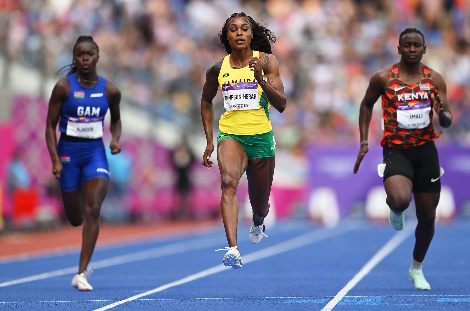 Thompson-Herah's journey to individual Commonwealth Games gold:

Elaine Thompson-Herah has donated her 2022 Commonwealth Games vest to the Museum of World Athletics