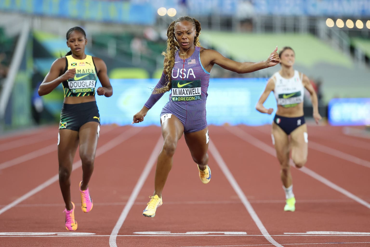 Cooper and Maxwell claim gold to add to USA’s medal haul in Oregon:

Madeline Cooper equalled her world U20 lead to win the 100m hurdles and Mia Maxwell completed a sprint double to add to USA’s gold medal haul at the World Athletics U20 Championships Oregon 26