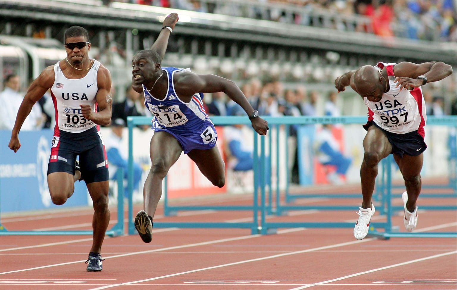 Doucouré’s golden Helsinki breakthrough:

As his lead leg hit the last flight in the 110m hurdles final at the 2005 World Athletics Championships in Helsinki, Ladji Doucouré could have been excused for suffering an unnerving case of déjà vu