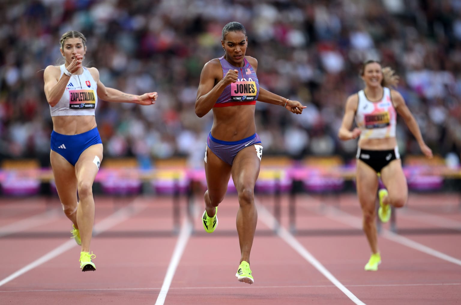 Jones times peak to perfection with Ultimate 400m hurdles title in Budapest:

Coverage of the women's 400m hurdles at the World Athletics Ultimate Championship Budapest 26