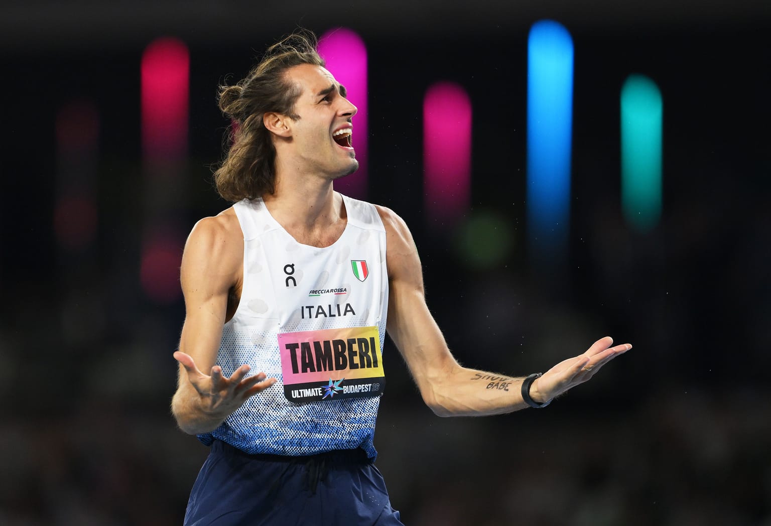 Tamberi puts on a show to win Ultimate high jump in Budapest:

Gianmarco Tamberi competed with ‘showtime babe’ written on his inner forearm and that proved to be a premonition