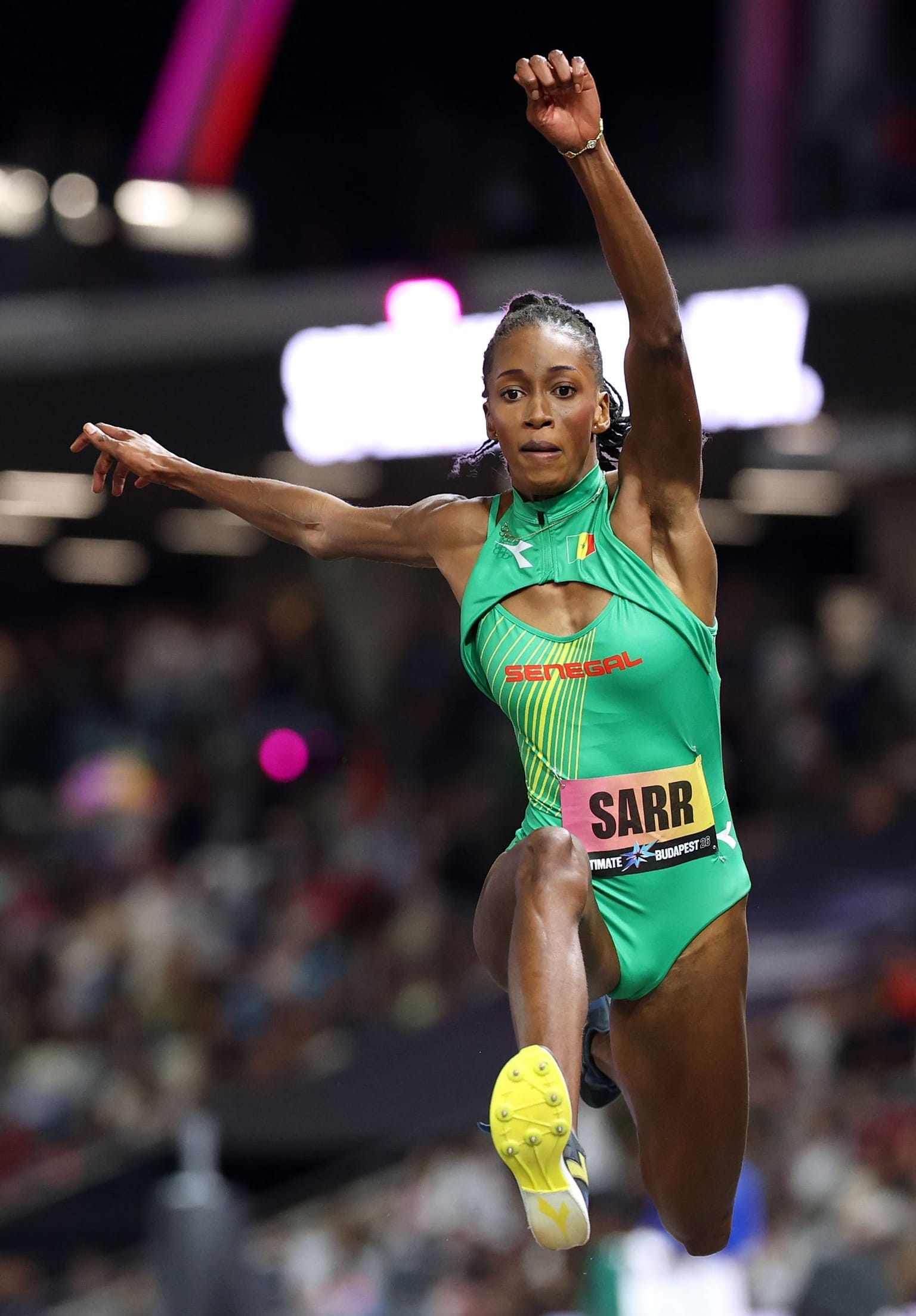 Sarr soars to Ultimate triple jump title in Budapest:

One leap was all it took for Saly Sarr to secure the triple jump title at the World Athletics Ultimate Championship in Budapest on Sunday (13), but only just.